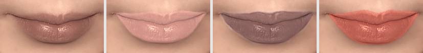 Lips shapes makeup - original photo and three variants of shape changing